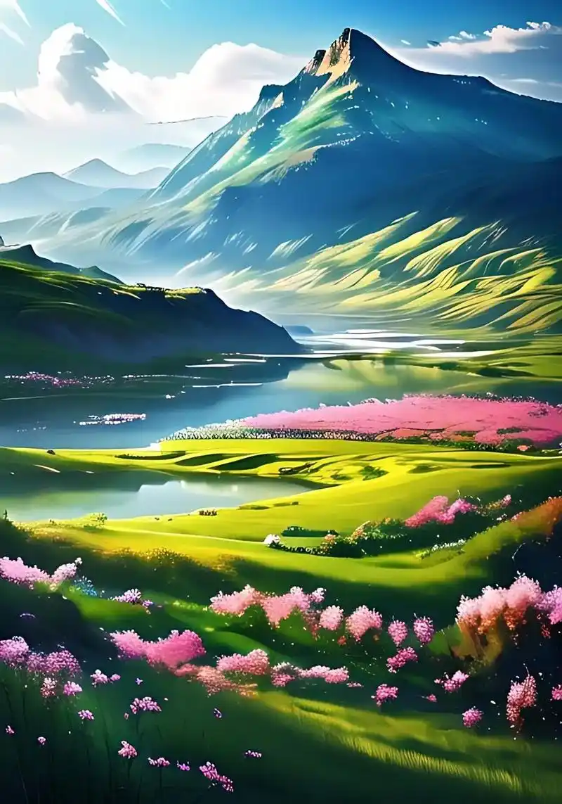 你喜欢这唯美,治愈,清新,自然山水人物风景图吗 #ai绘画  - 抖音