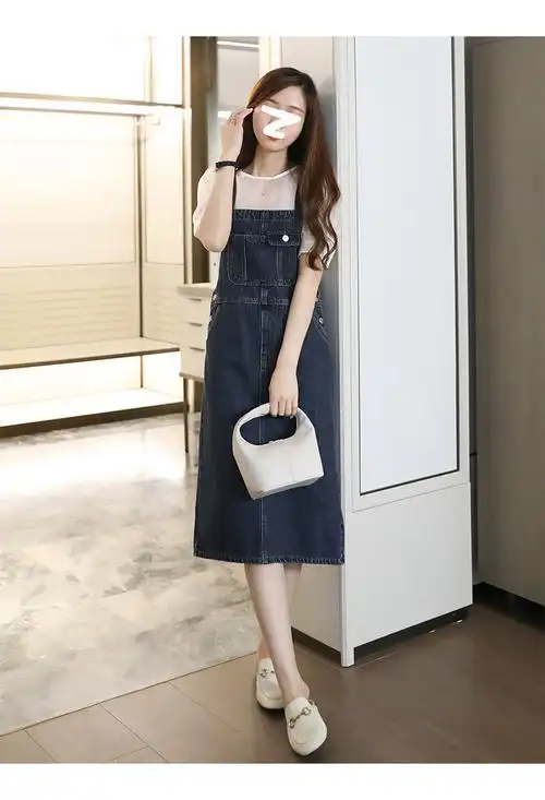 2021新款 牛仔背带裙女夏韩版小个子洋气减龄复古牛仔裙中长款