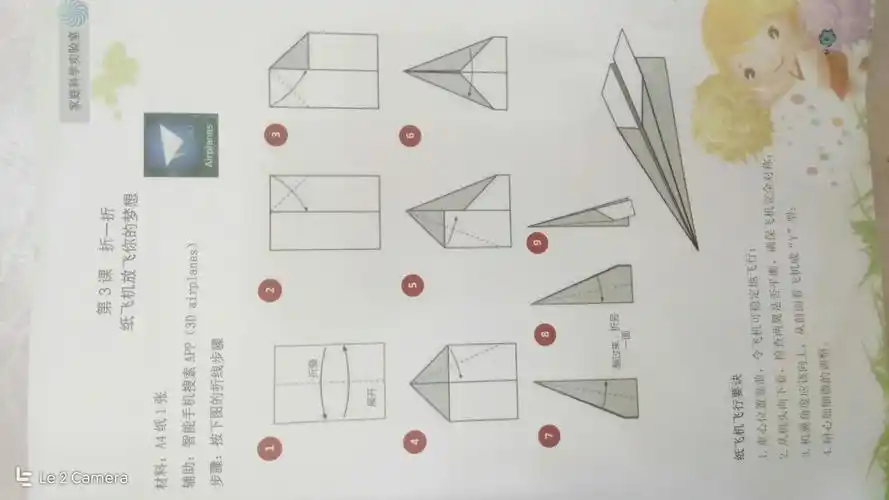 折纸飞机放飞你的梦想 承德小学一3班 写美篇材料:a4纸一张 步骤:按图