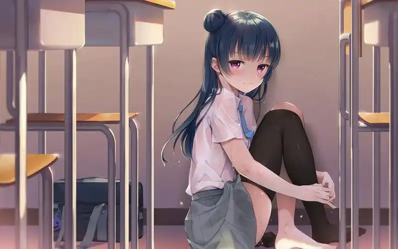 二次元美腿美女桌面壁纸