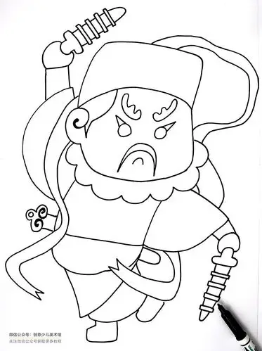 趣画威武的门神