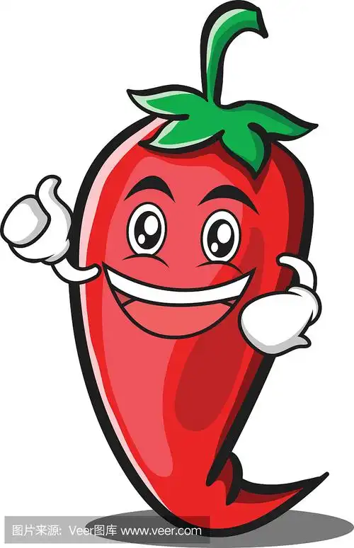 热情的红辣椒卡通人物矢量插画