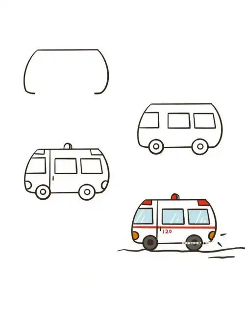 儿童简笔画救护车