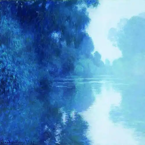 [装饰画高清大图]0017_莫奈_14莫奈-塞纳河畔1(80x80)-世界名画高清