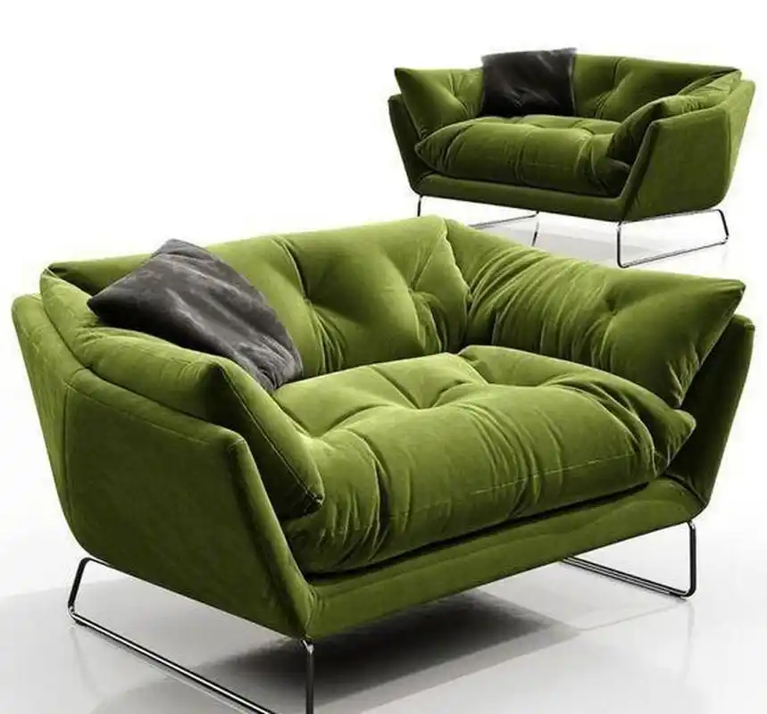 森林系的设计里可以试试绿色沙发. 深邃的绿色之美,看过心情平静了.