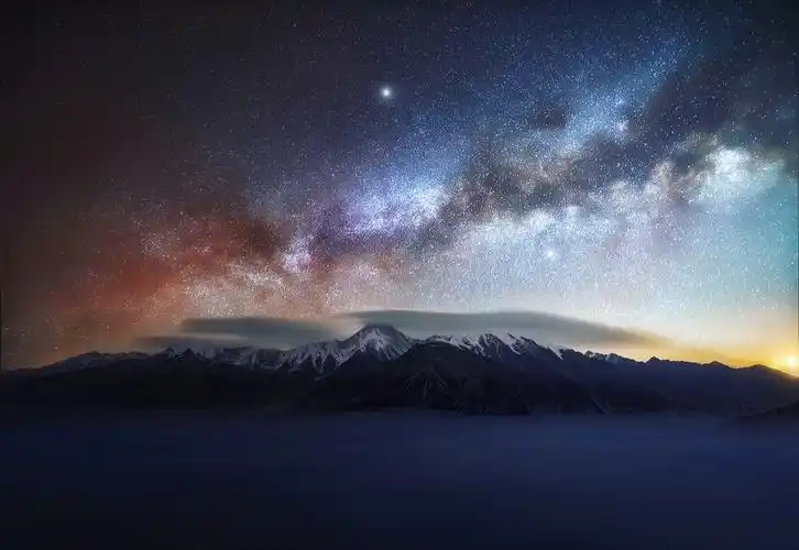 星空下的贡嘎雪山