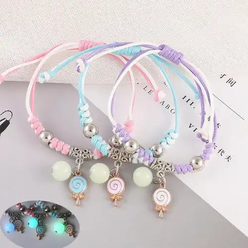 闺蜜手链磁铁三人款可爱吸铁石二人夜光儿童姐妹信物一对小学生夜光fl