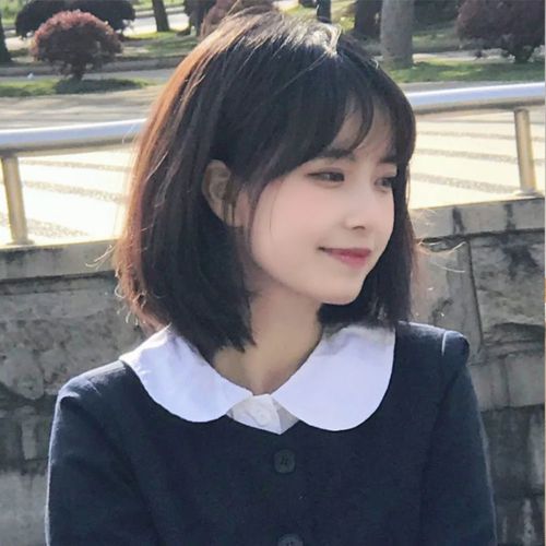 假发女短发网红波波头日系圆脸学生全真人发自然全头套整顶假发套