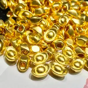 金仙子珠宝 黄金999足金3d硬金招财小金元宝路路通转运珠手链款