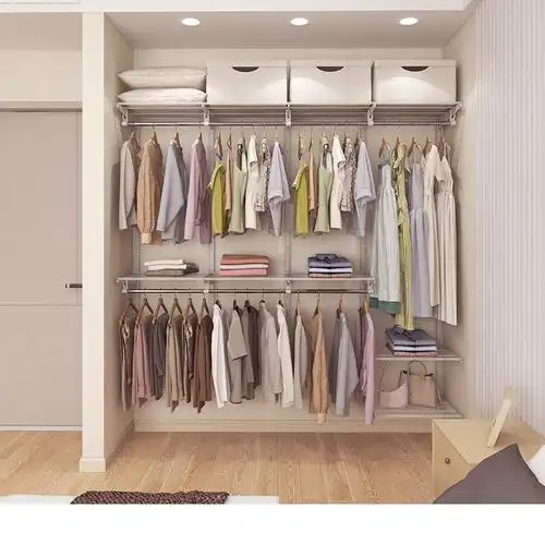 惠普登金属衣柜定制小户型开放式整体组合衣架2.0米衣帽间0甲醛