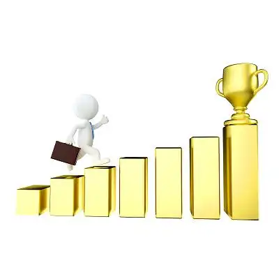 奔跑向上争夺奖杯的3d小人png素材