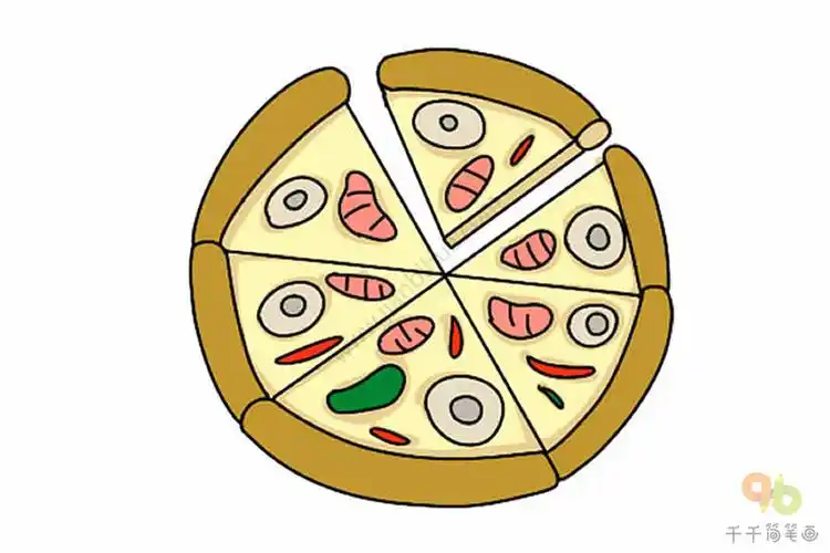 一起来约饭  披萨简笔画