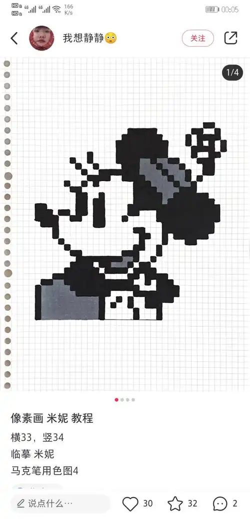 像素画格子纸(来源见图 侵删哦)