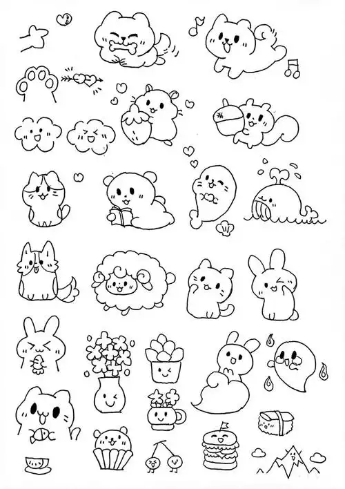 【一组可爱风格的小插图】