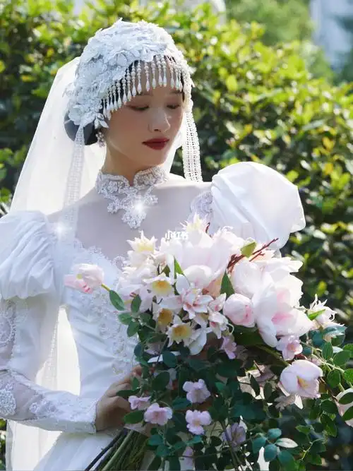 复古头纱民国风