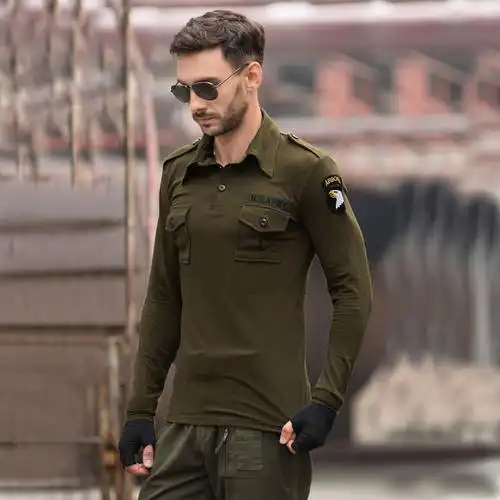 军野行夏季休闲短袖恤男弹力修身军迷工装半袖t恤