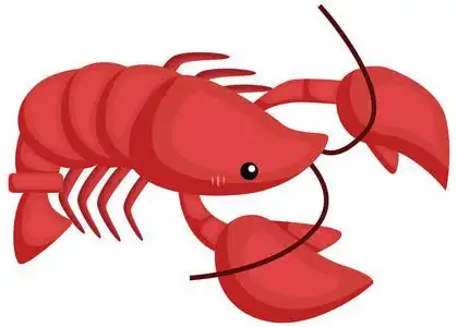 一只龙虾一只可爱可爱的龙虾的矢量照片