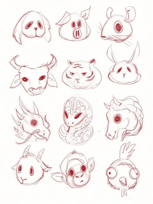 十二生肖图颜色大小可改,价格不同#新加坡纹身  #tattoo  #纹身设计