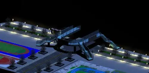 天桥夜景建模(3dmax)
