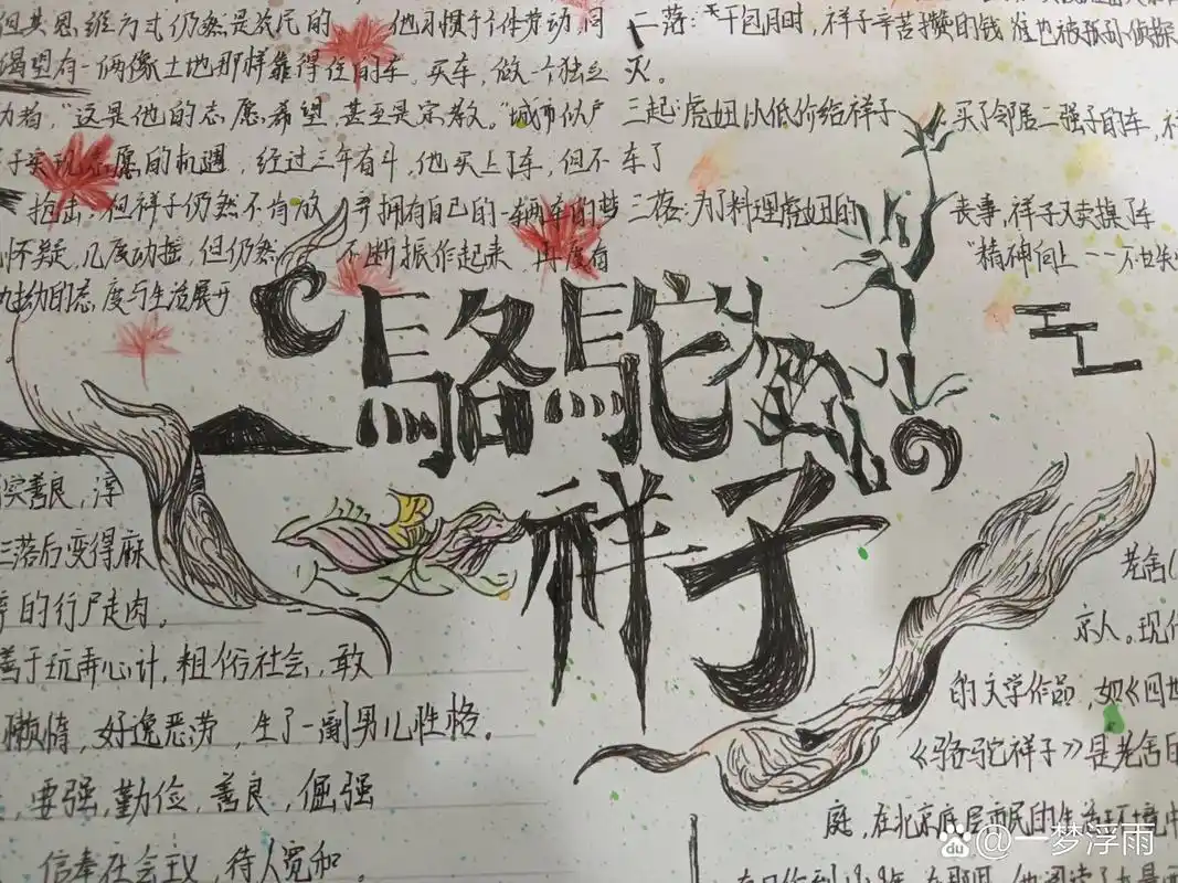 《骆驼祥子》a3纸手抄报 好书推荐--《骆驼祥子》a3纸手抄报