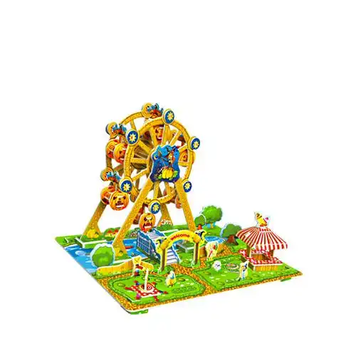 邦维正版我的游乐场3d立体拼图过山车摩天轮模型拼图