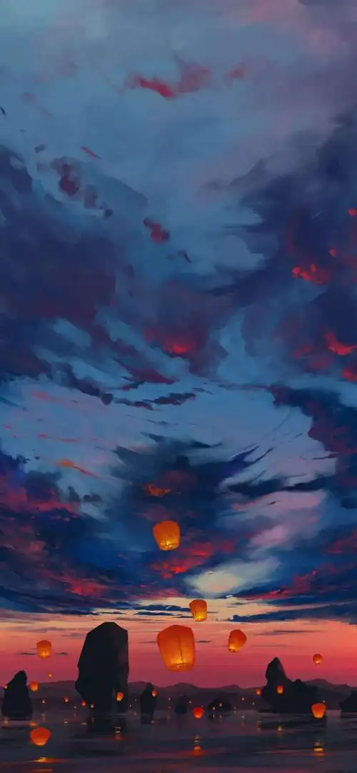 天灯我点遍了长安,你什么时候回来_手机壁纸_动漫卡通手机壁纸_我要