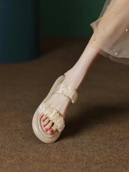 上脚超好看的网纱厚底凉鞋百搭不磨脚