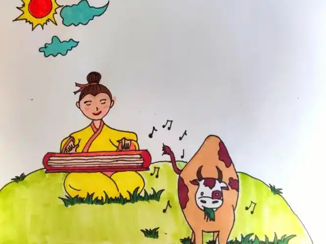 对牛弹琴成语故事手抄报(成语故事手抄报对牛弹琴简笔画) -【爱个性】