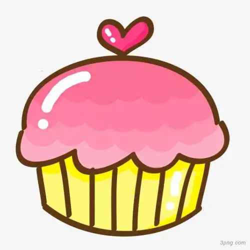 卡通手绘粉色蛋糕