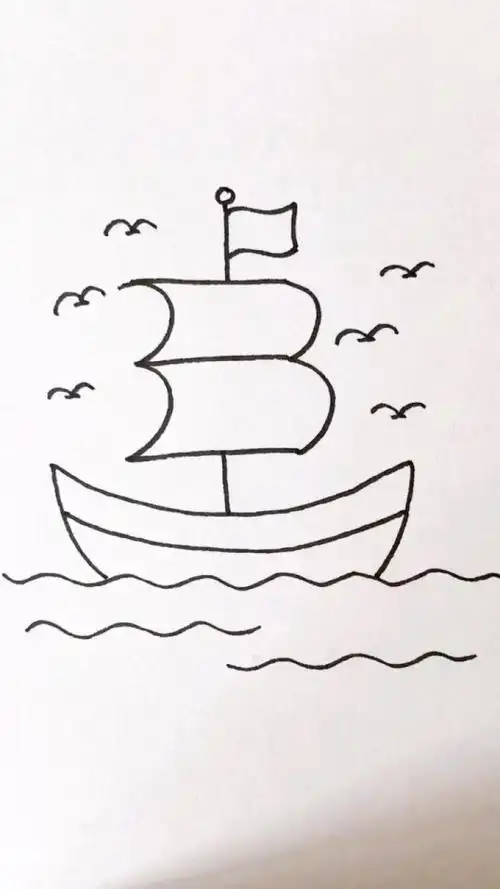 帆船简笔画