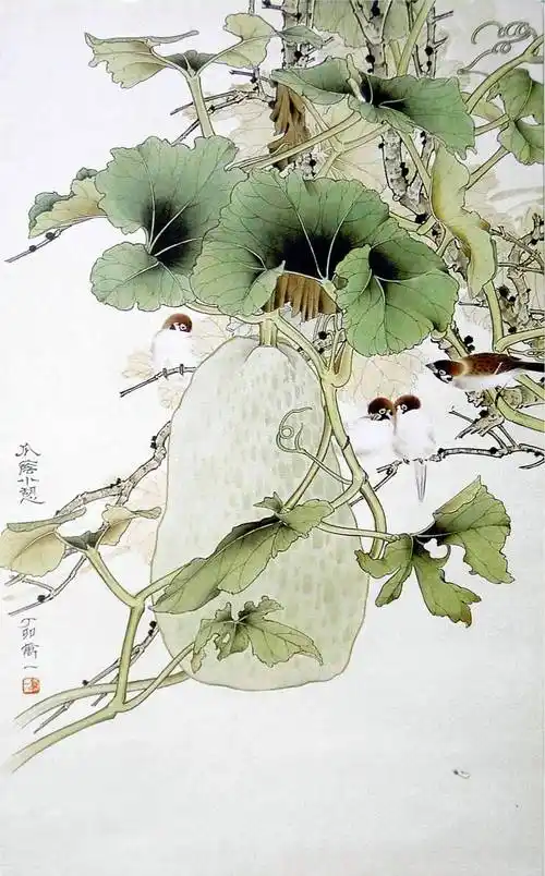 万一 工笔花鸟作品欣赏