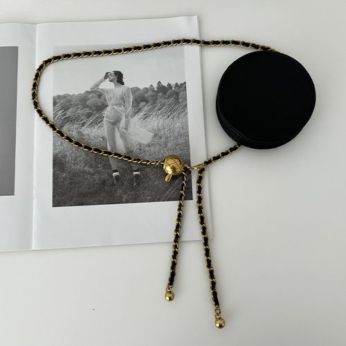 复古腰链女2023新款配裙子毛衣小香风网红古铜色腰带中古装饰链条