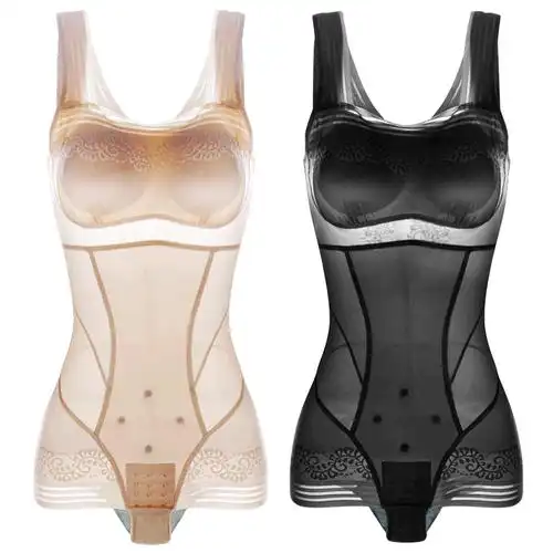 带胸垫美人谣计连体塑身衣正品无痕产后收腹提臀瘦身美体束身内衣