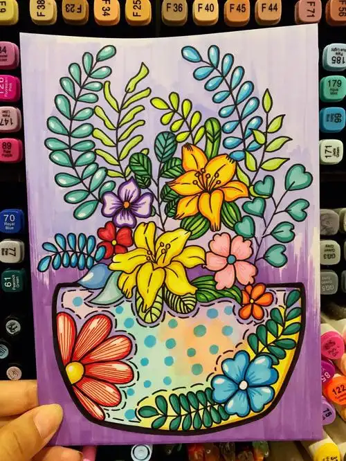 马克笔绘画花花世界