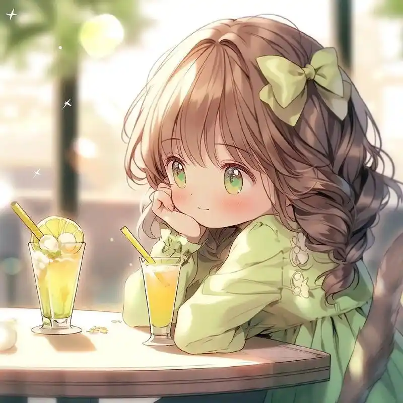 爱喝橙子的女孩,女生头像,欢迎取图.#优质头像 #二次元头像 - 抖音