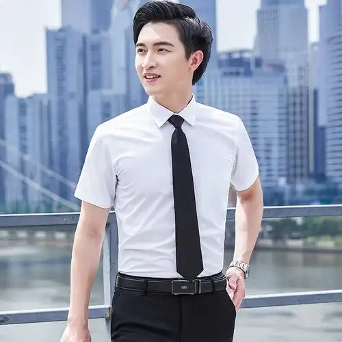 西装衬衫男短袖公务员面试穿搭男夏季正装衬衣裤子套装男士职业装