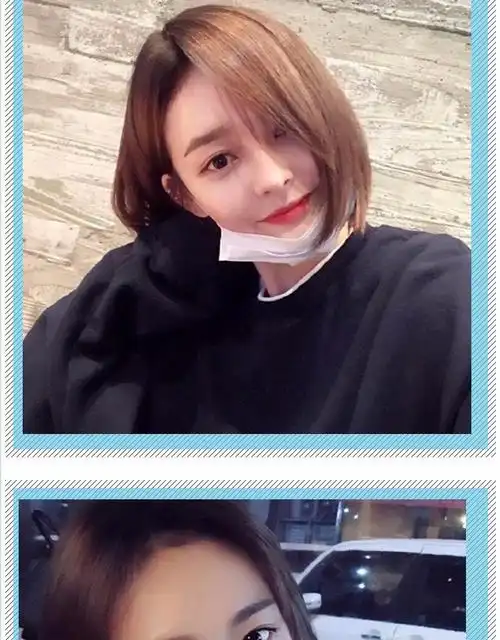 韩国假发女短发中分无刘海自然逼真bobo头短发圆脸蓬松修脸内扣套