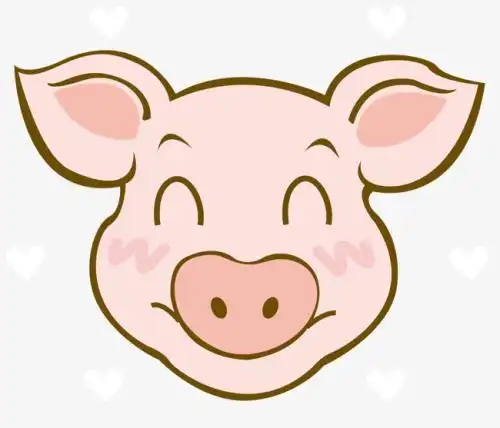 矢量图_粉色小猪_卡通头像_可爱小猪_大耳朵_大鼻子_卡通矢量图_粉色