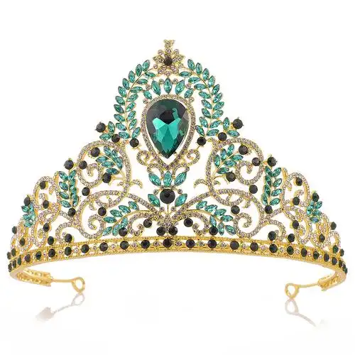 h1142欧式复古宫廷巴洛克奢华新娘大皇冠 合金镶钻婚礼头饰王冠