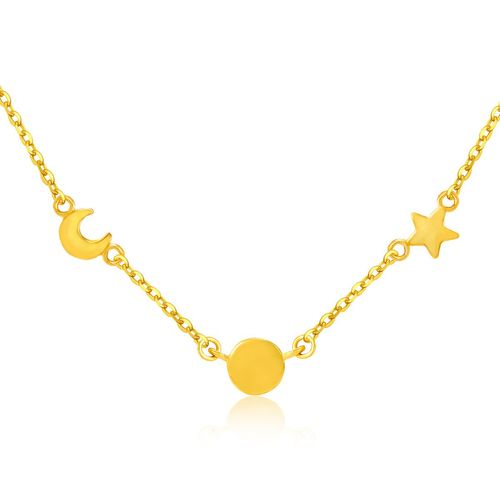 赛菲尔万足星语星愿足金999.9黄金项链女款锁骨套链计价