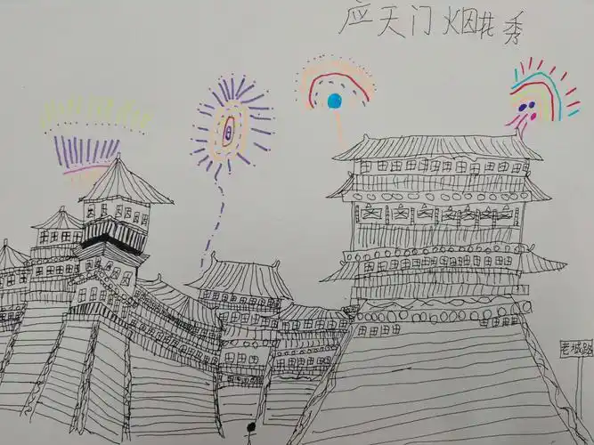 应天门烟花秀——迎双节美术课作品展二(4)班9.30