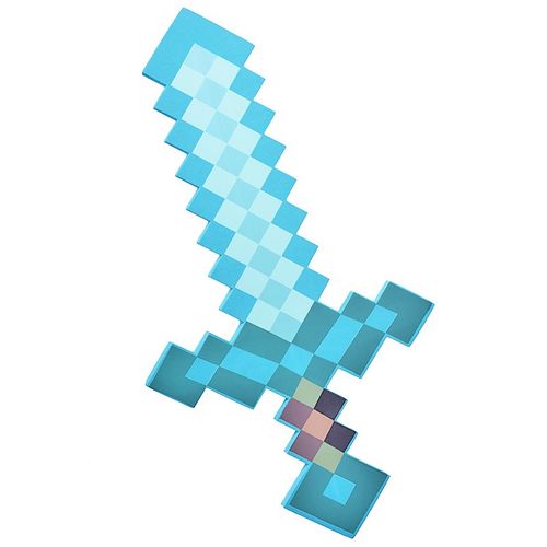 我的世界周边minecraft钻石剑镐泡沫刀枪玩具史蒂夫头套工具装备