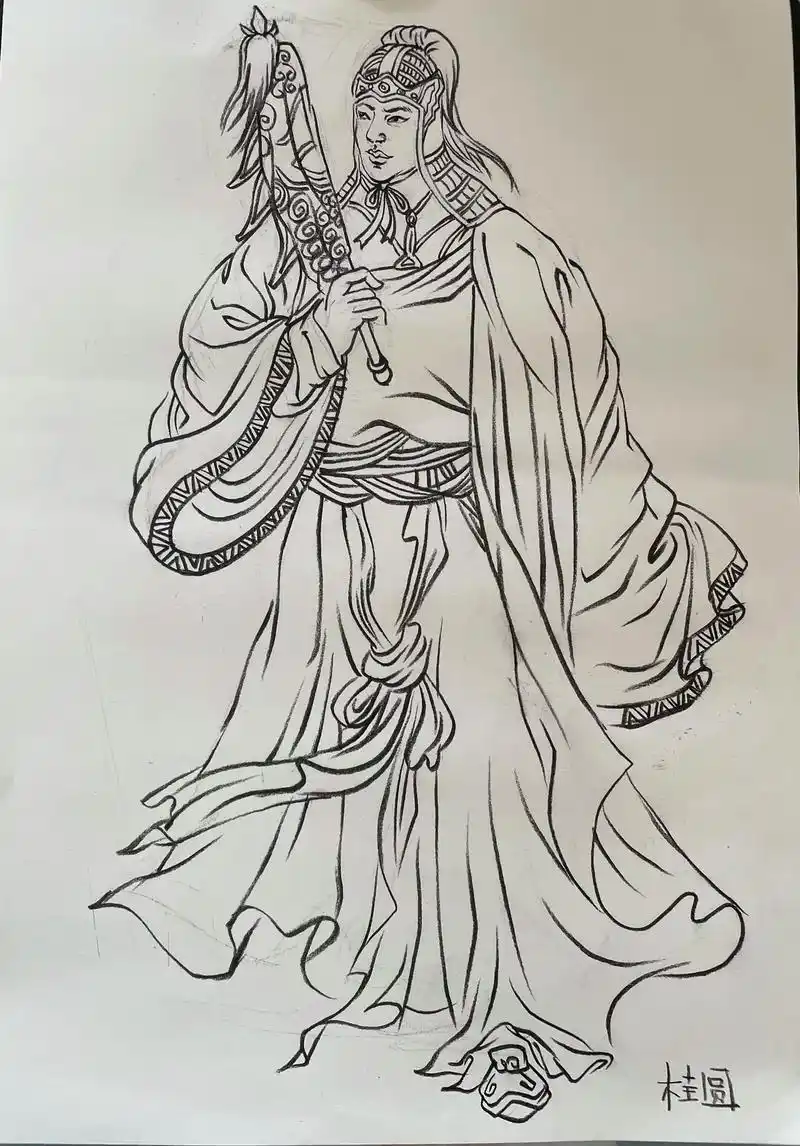 百川之水终到海,少年之志何时归.#周瑜#速写#187#三国 - 抖音