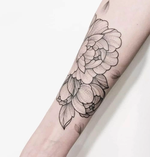 手臂素花纹身手稿