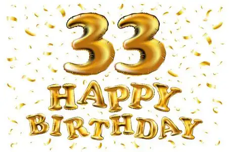 装饰为 33 周岁的生日,周年纪念照片