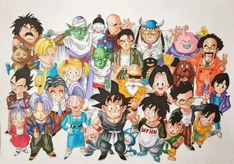 马克笔教程动漫龙珠全家福