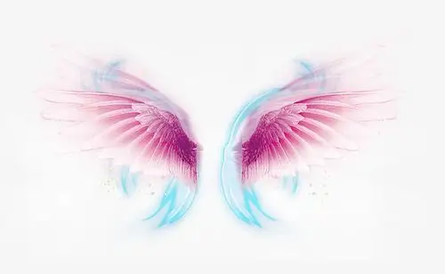 情人节爱心翅膀卡通手绘可爱粉色