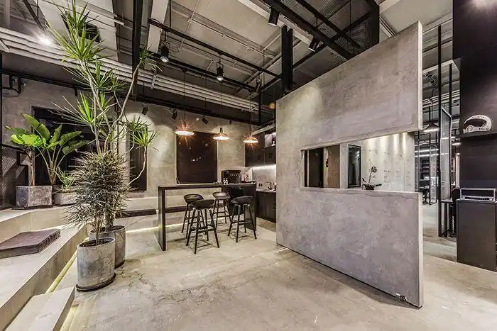 合肥400平工业风厂房办公室装修用混凝土定义新时代办公空间