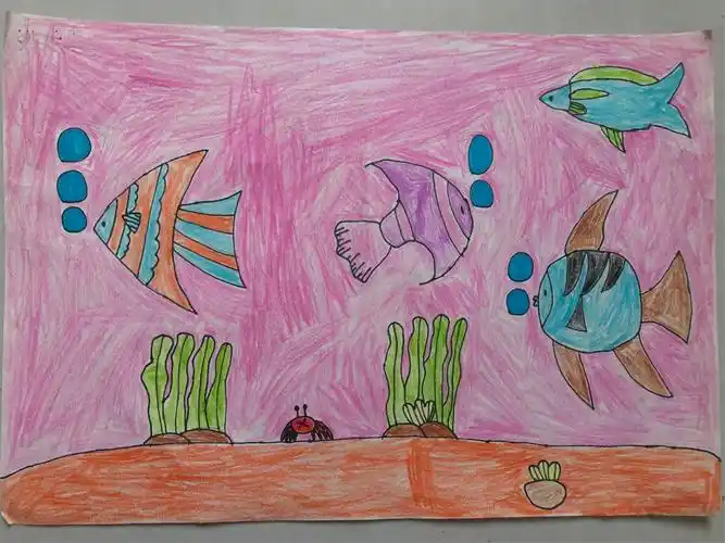 二年级下学期美术课绘画成果