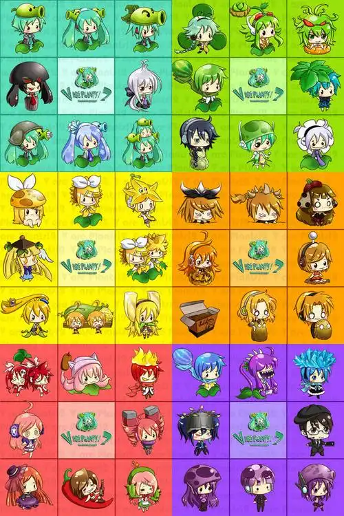 植物大战僵尸v家版(初音未来大家族)·萌化每个角色!